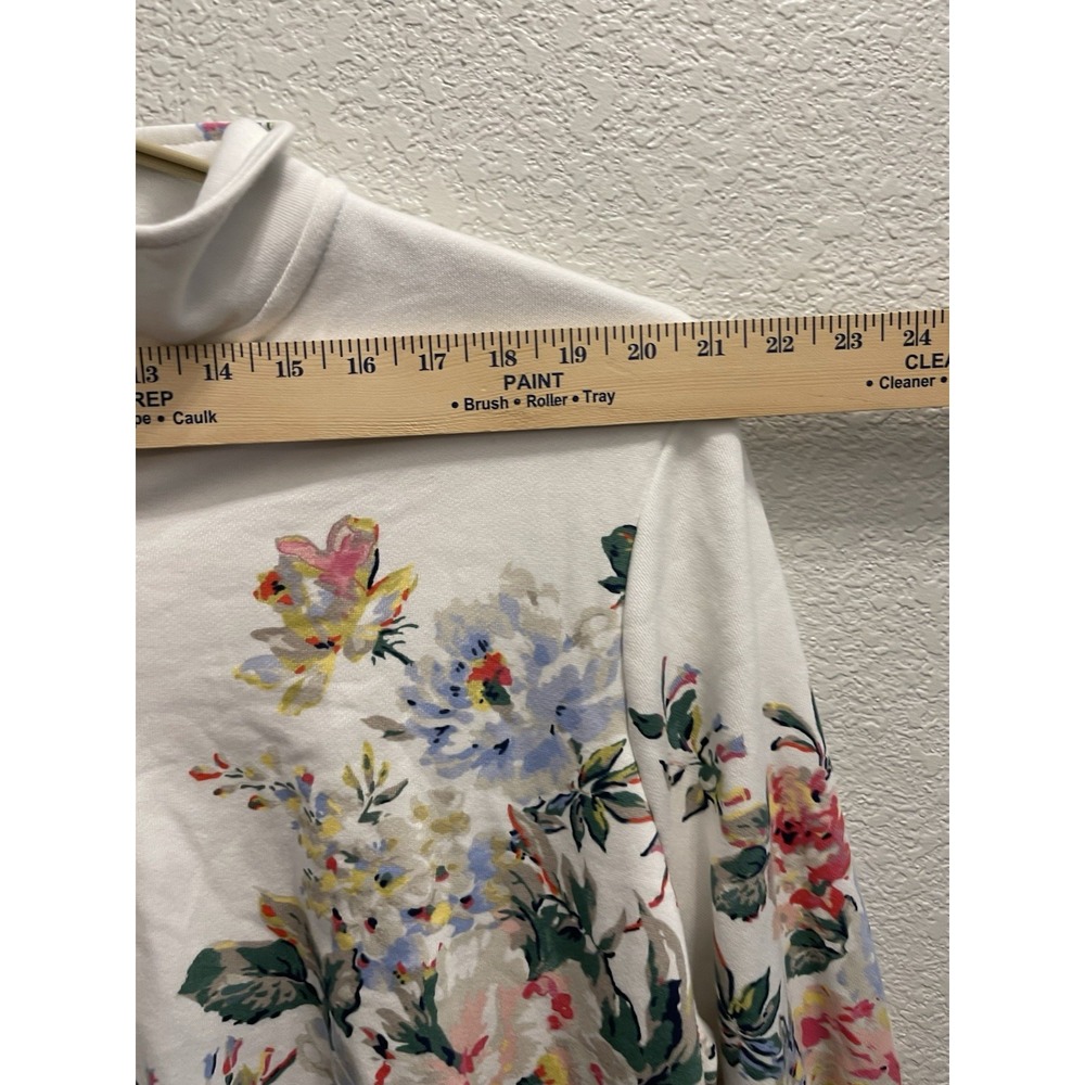 Joules Floral Quarter Zip Pullover Sweatshirt Women's US 22 UK 26 Coastal - Picture 5 of 10